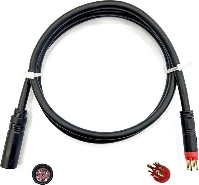 Linkwe 910C Nabenmotorkabel mit 9-poligem Steckerverlängerung männlich/weiblich, Schwarz, Länge: 1000 mm, für Elektrofahrräder 36V-48V 750W-1000W - Bild 1