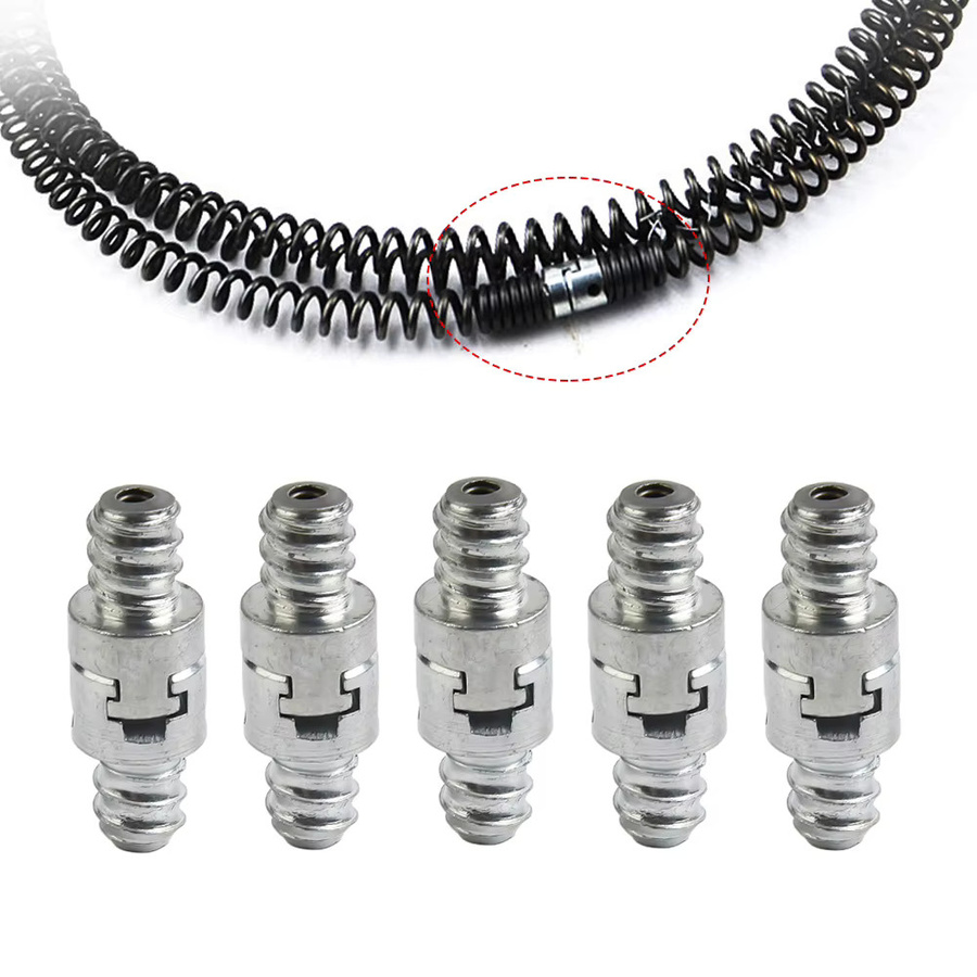 VIBRATITE Bagger Feder Verbinder 16mm Adapter Set für Elektro Bohrrohr Reiniger in Silber - Bild 1
