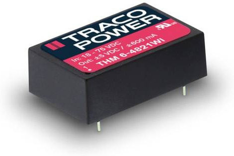 TracoPower THM 6-0523WI DC/DC-Wandler Print 5 V/DC 15 V/DC -15 V/DC 200mA 6W mit 2 Ausgängen in Schwarz - Bild 1