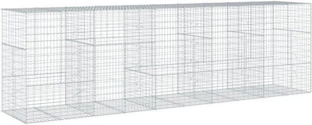 vidaXL Gabione mit Deckel aus verzinktem Eisen in Silber, B/T/H: 500 x 100 x 150 cm - Bild 1