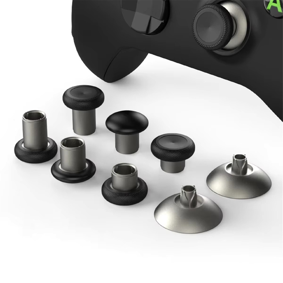 B02B-8 Pack Metall Magnetische Thumbsticks Analog Joysticks in Silber für PS4, Xbox One und Xbox Serie X/S Controller - Bild 2