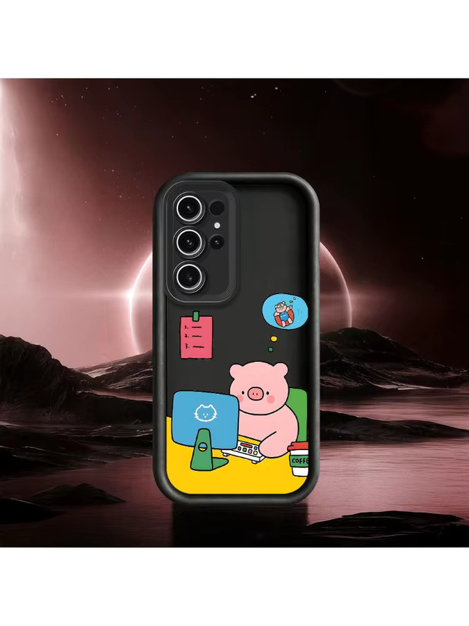 Silikon Handyhülle mit Arbeits-Schwein-Muster für Samsung Galaxy S26 S25 S24 S23 S22 S21 S20 Ultra Plus FE Note 20 Ultra, Multicolor - Bild 5