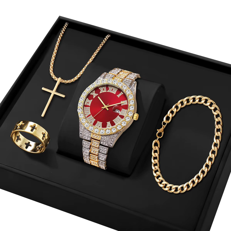 yolako Schmuck-Set, Quarzuhr, Edelstahl, Kristall, Herren - Bild 2