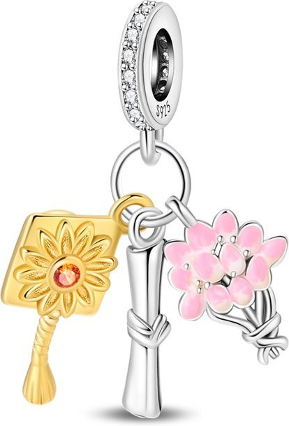 Charms-Anhänger 925 Silber, Perle, Zirkonia, Damen - Bild 1