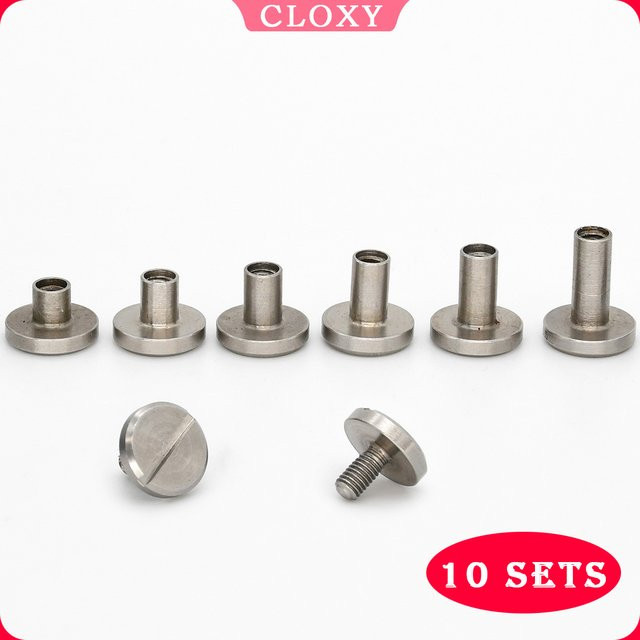 10 Sets Chicago-Schrauben aus Edelstahl in Silber für Lederhandwerk und Fotoalben - Bild 1