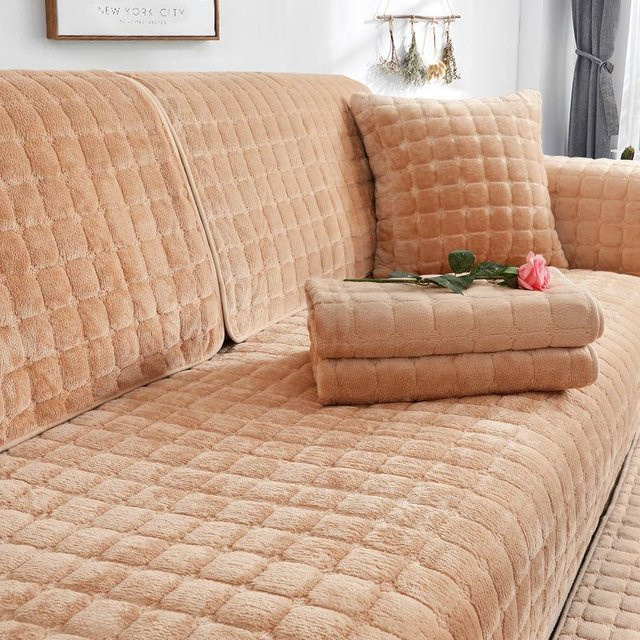 Super Six Flanell Sofakissen Beige, Verdicktes Plüschkissen Rutschfest, B/B: 70 x 70 cm - Bild 1