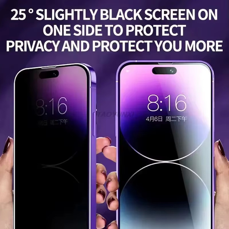 Sichtschutz-Displayschutzfolien aus gehärtetem Glas für Apple iPhone Modelle, transparent - Bild 3