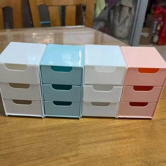 SnazzyHub Modulare Desktop-Aufbewahrungsbox mit 3 Schubladen, weiß - Bild 4