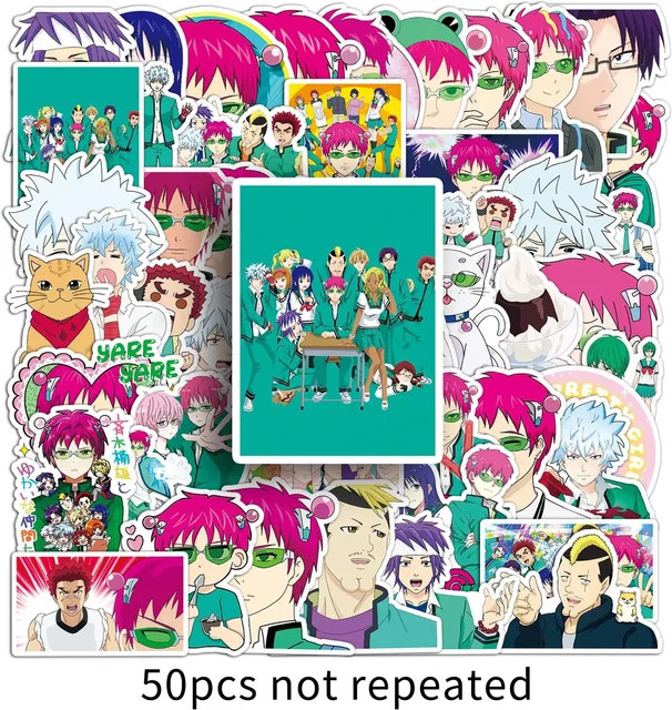 GOGOTU Saiki Kusuo Aufkleber, 50-teiliges Set, Cartoon Graffiti - Bild 1