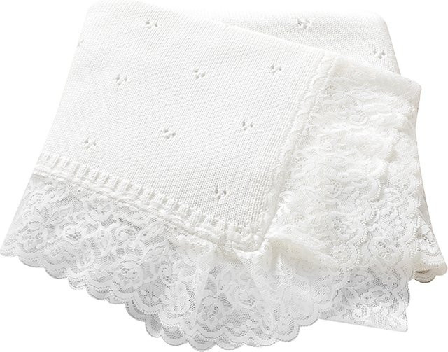 Mimixiong Baby Decke aus Baumwolle, ultra-weiche gestrickte Swaddle Wrap Decke für Neugeborenen, Weiß, B/T: 102 x 82 cm - Bild 1
