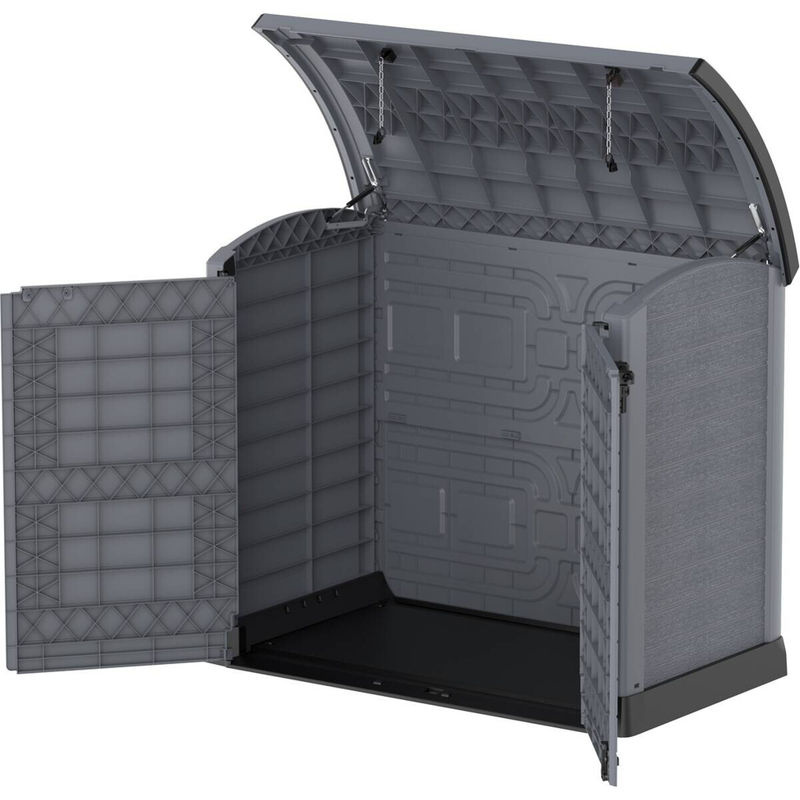 Duramax StoreAway ARC 1200 Aufbewahrungsbox für 2 Mülltonnen in Anthrazit, B/H/T: 145 x 125 x 83 cm - Bild 3