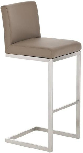 TPFLiving Barhocker Paragon mit Edelstahlgestell und Kunstleder in Schlamm/Braun, H: 104 cm, B: 42 cm, T: 48 cm - Bild 1