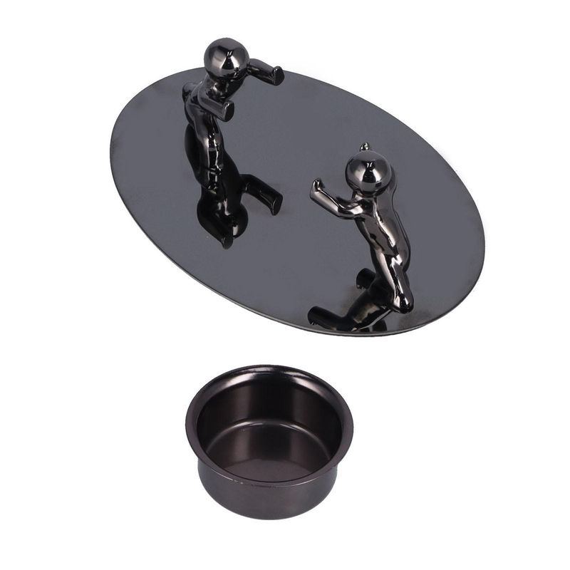 OutsideWorld Teelicht-Becher aus Metall in Silber oder Schwarz als minimalistische Dekoration - Bild 4