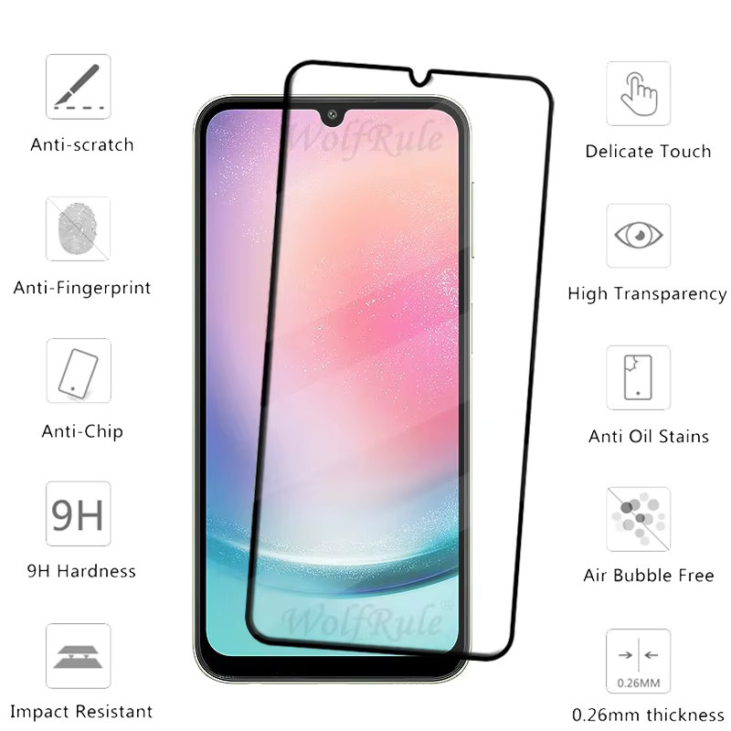 Samsung Galaxy A24 Panzerglas Display Schutzfolie mit Vollklebung, Transparent - Bild 2