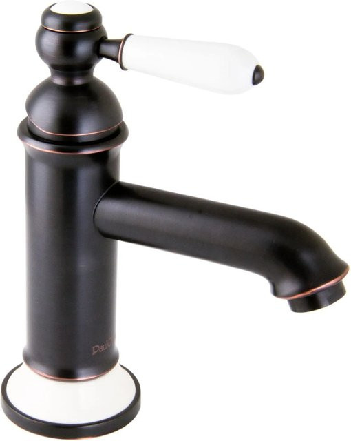 PaulGurkes Nostalgie Wasserhahn Schwarz Matt Einhandmischer Retro Waschtischbatterie aus Messing - Bild 1