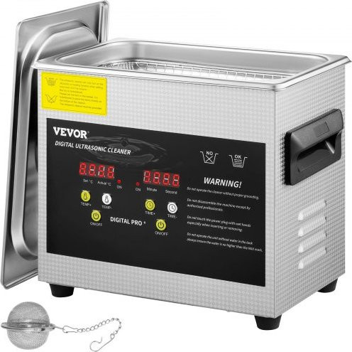 VEVOR Ultraschallreiniger aus Edelstahl mit Heizung und Timer, 3 l, Silber - Bild 1
