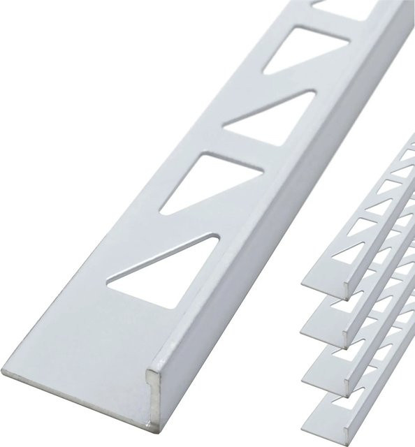 Dalsys Fliesenschiene Winkelprofil aus Aluminium in Weiß, Breite: 12,5 cm, Länge: 2,5 m - Bild 1