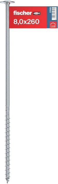 Fischer Holzbauschraube PowerFast II Tellerkopf TK TX Teilgewinde, Farbe: Silber, Durchmesser: 8 mm, Länge: 260 mm - Bild 1