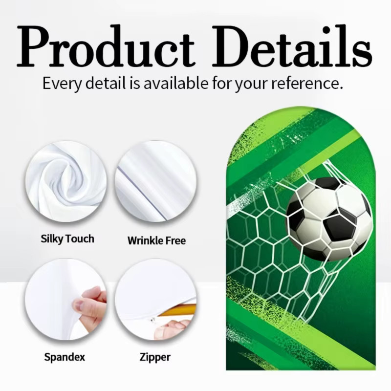 VIKAMA Fußball Fotografie-Hintergrund mit Bogen-Design für Partydekoration, Mehrfarbig, B/H: 120 x 50 cm - Bild 3