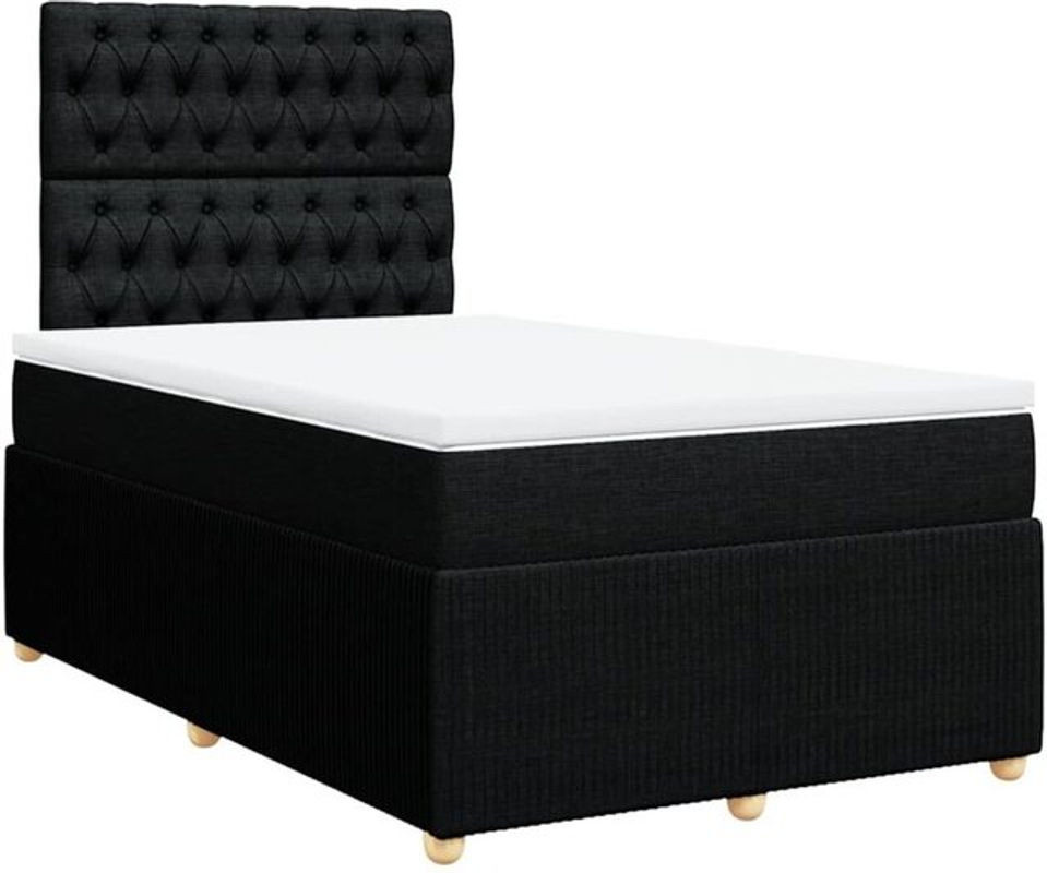 vidaxl Boxspringbett mit Matratze in Schwarz aus Stoff B/T/H: 120 x 200 x 140,5 cm - Bild 1