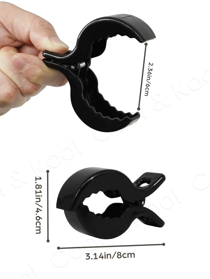 Kisslanding Kinderwagen-Clips in Mehrfarbigen Tönen (Pink, Schwarz) als universelle Anti-Rutsch-Krokodilklemmen für Decken und Zubehör - Bild 2