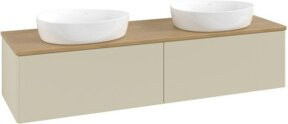 V&B Waschtischunterschrank Antao mit Beleuchtung, Eiche honig lackiert, B/T: 160 x 50 cm - Bild 1