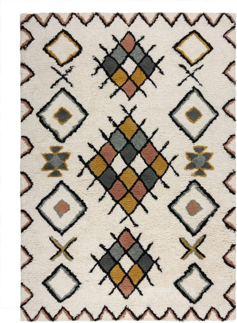 Flair Rugs Hochflorteppich Midar Shaggy in Mehrfarbig mit geometrischem Boho-Design, B/T: 120 x 170 cm - Bild 1