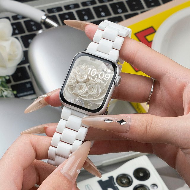 JBAILI Uhrenarmband Edelstahl, Weiß, Unisex - Bild 1