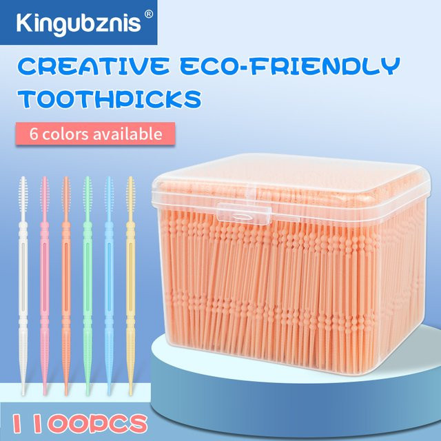 Kingubznis Einweg-Zahnstocher mit Zahnseide, 1100 Stück, Unisex - Bild 1