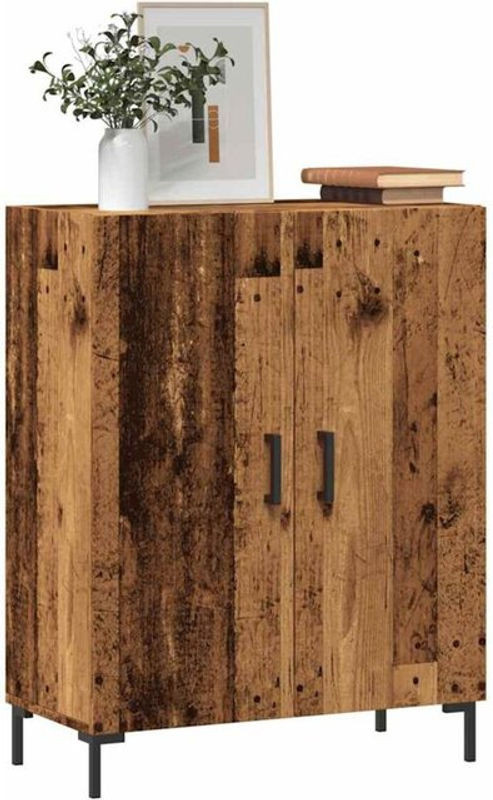 Sideboard vidaxl in Altholz-Optik Braun aus Holzwerkstoff und Metall im Industrial-Stil, B/T/H: 69,5 x 34 x 90 cm - Bild 1