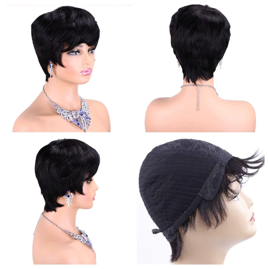 Lolely Dream Pixie Cut Perücke, Echthaar, kurzer Bob mit Pony, Damen - Bild 2