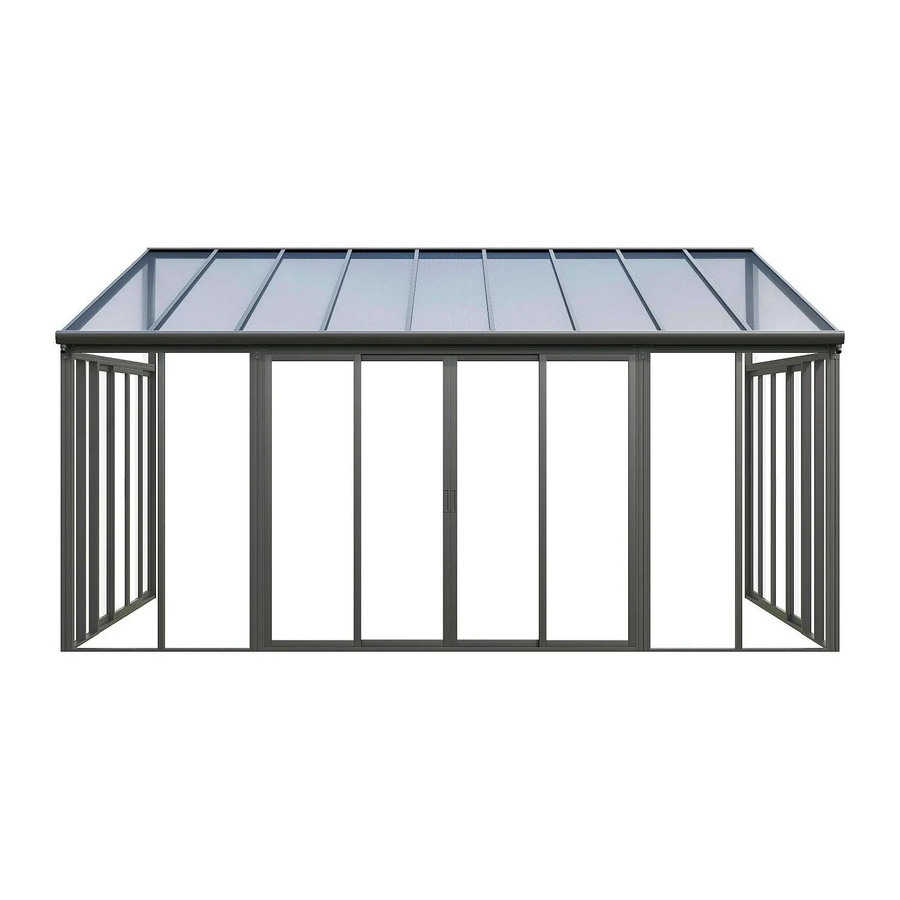 Vente-unique Selbsttragende Pergola Mathilda in Anthrazitgrau aus Aluminium und Polycarbonat - Bild 2