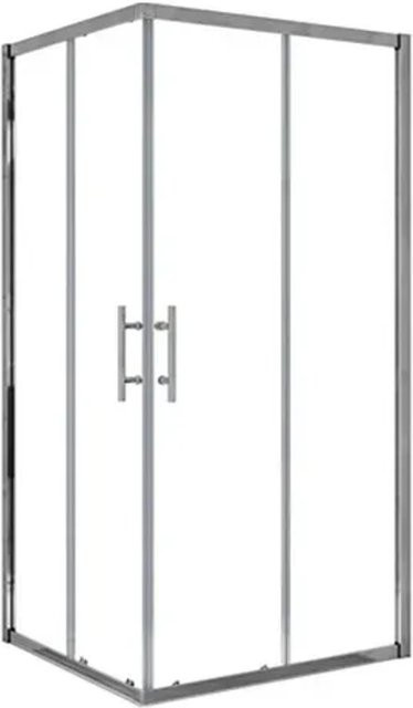 Duschparadies Eckdusche Duschkabine mit Schiebetür und Eckeinstieg, ESG Sicherheitsglas 6mm, Farbe: Transparent/Silber, B/T/H: 110 x 110 x 185 cm - Bild 1