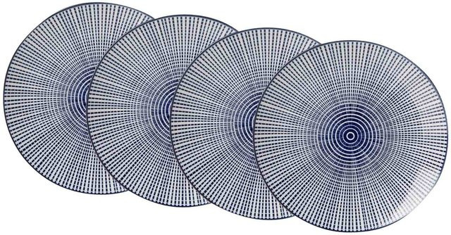 Ritzenhoff & Breker Speiseteller Royal Makoto Blue Geometric Durchmesser: 26,5 cm 4er Set - Bild 1