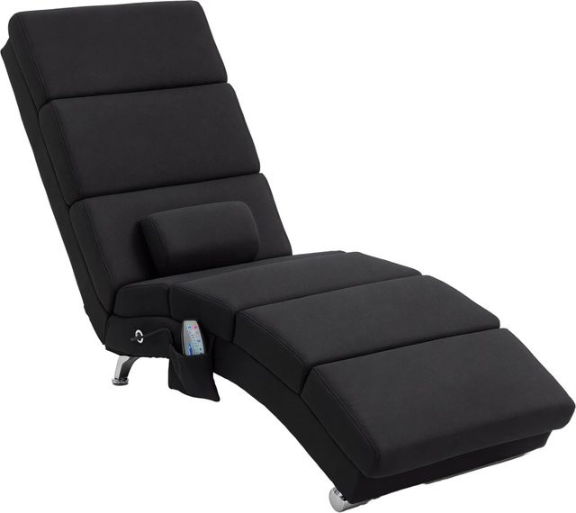 HOMCOM Relaxliege mit Massagefunktion und motorisierter Liegefunktion in Schwarz aus Polyester und Stahl, L: 168 cm, B: 56 cm, H: 84 cm - Bild 1