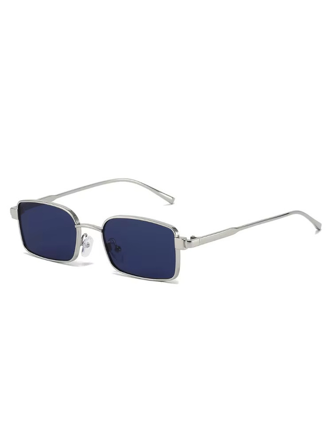 Sonnenbrille, rechteckig, Unisex, Vollrand, Metall, silber - Bild 2