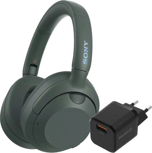 Sony ULT Wear Over-Ear Kopfhörer in Grün mit BlueBuilt Quick-Charge-Ladegerät USB-A 18 W Schwarz - Bild 1