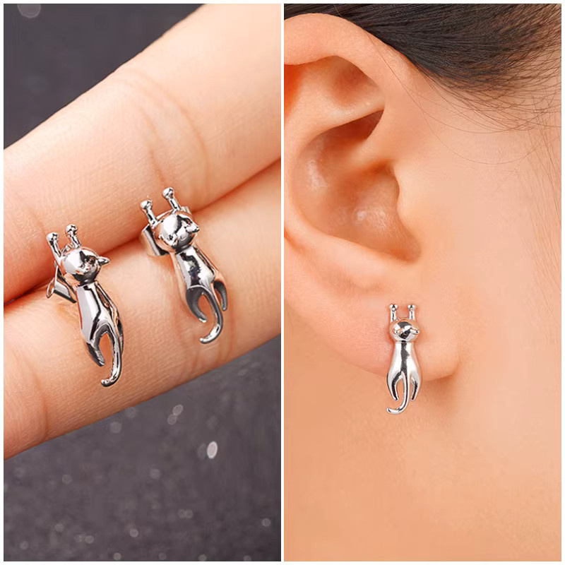 Huitan Cut Ohrringe, Silber, Damen, Cat - Bild 2