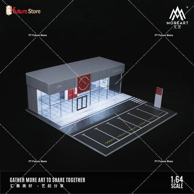 MAK Miniatur-Parkplatz, Diorama, Maßstab 1:64, mit Lichtarchitektur - Bild 1