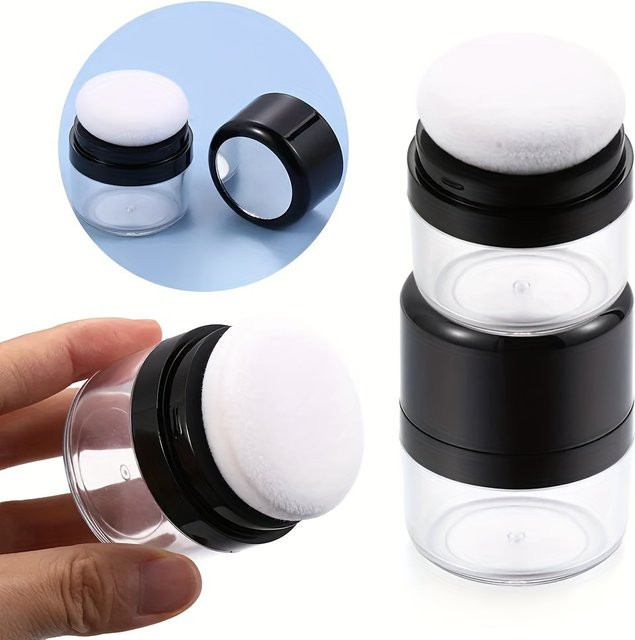 Define Beauty Puderbehälter mit Pilzschwamm-Puff und Spiegel, Unisex - Bild 1
