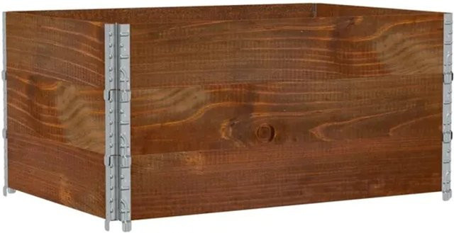 vidaXL Pflanzkiste aus Massivholz Kiefer in Braun, rustikales Design, B: 120 cm, T: 80 cm, H: 60,5 cm - Bild 1