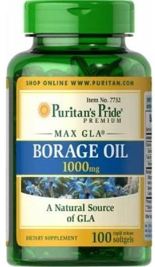 Puritan's Pride Borretschöl, 100 Weichkapseln, 1000 mg, Unisex - Bild 1