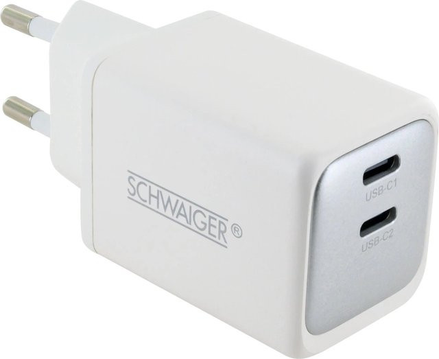 Schwaiger Ladeadapter LADC2048 USB-C 230 V in Weiß - Bild 1