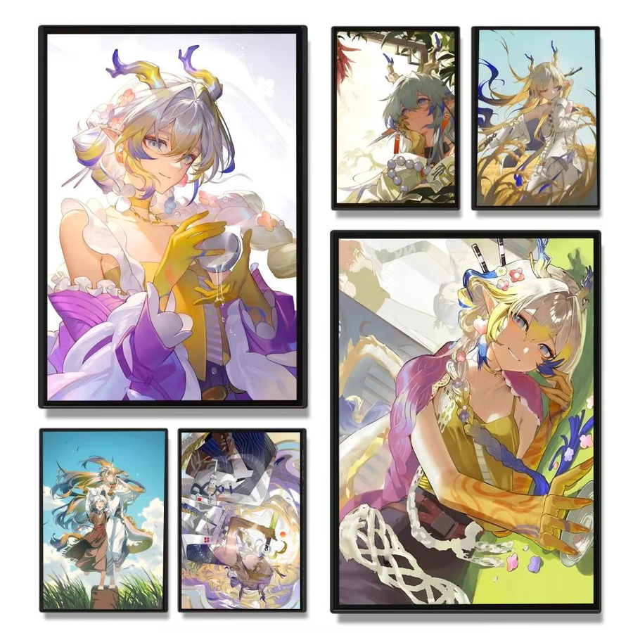 Kayou Shu Arknights Game Poster, wasserfester Wandkunst-Aufkleber in Multicolor, Vintage-Raumdekoration, B/H: 20,0 x 20,0 cm - Bild 2