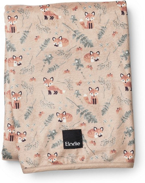 Elodie Pearl Velvet Decke Nordic Woodland in Beige, flauschige Kuscheldecke mit Tiermotiv im skandinavischen Design - Bild 1