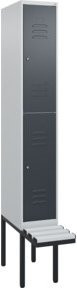 C+P Doppelstock-Spind Classic PLUS Sitzbank mit 1 Abteil, auskragend, Kunststoff-Sitzfläche, B/H/T: 212,0 x 81,5 x 30,0 cm - Bild 1