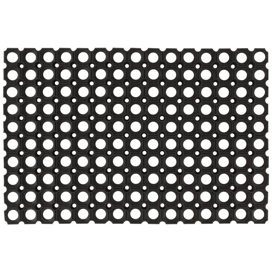 vidaXL Fußmatte Rechteckig aus Gummi in Schwarz, B/T: 60 x 40 cm, rutschfest und waschbar - Bild 2