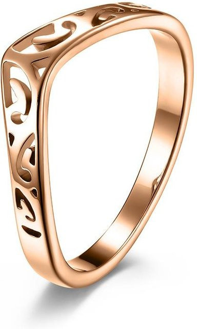 YIRAN Ring Titanstahl, herzförmiges Design, Roségold, Unisex, Ringgröße 12 - Bild 1