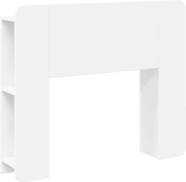 vidaXL Kopfteil mit Schrank und Ablage Weiß aus Holzwerkstoff, B/H/T: 119,5 x 80,0 x 18,5 cm - Bild 1
