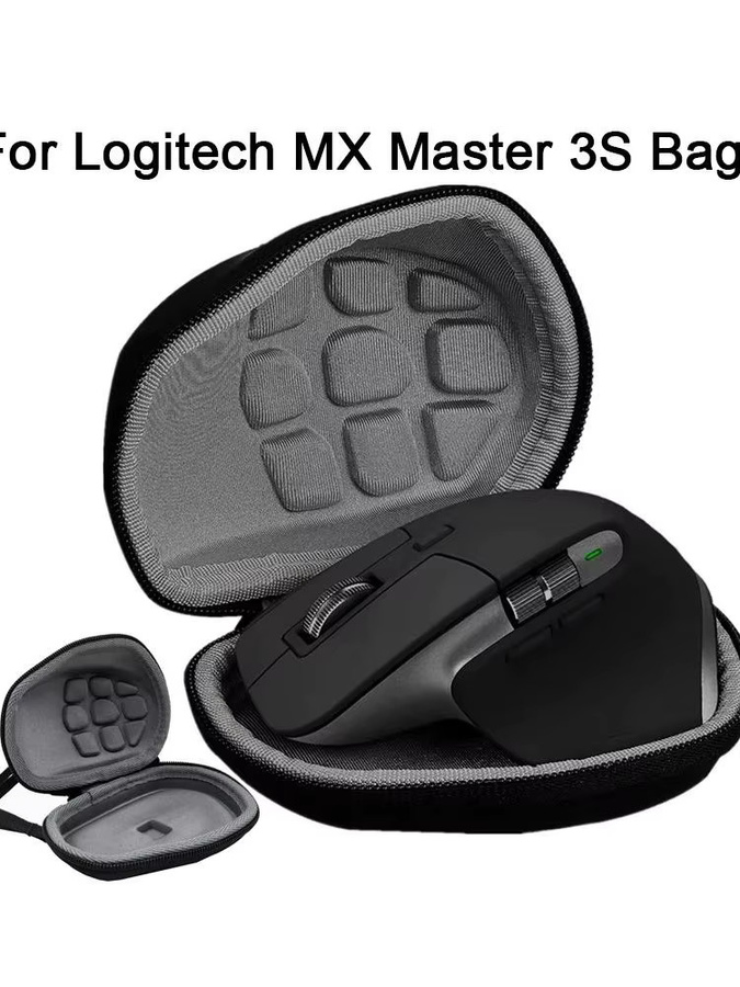 VORTNGLE Tragbares EVA Reise-Etui für Logitech MX Master 3S, Wasserdicht und Staubdicht, Schwarz mit Haken - Bild 4